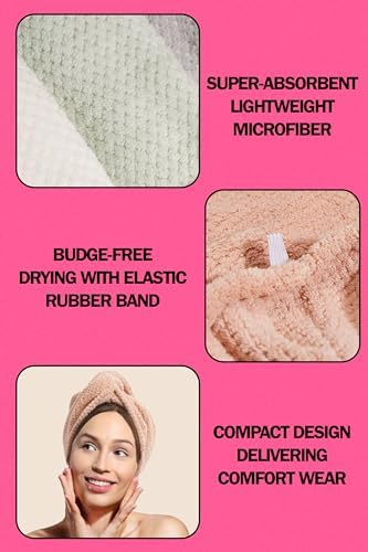 Wrap Roll Microfiber Hair Towel - Pink