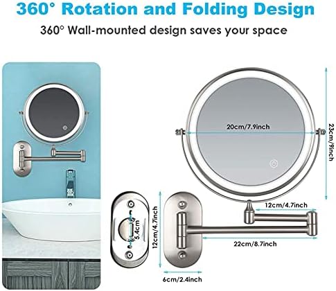LCARY 8 Double Sided 360 Swivel Vanity Mirror