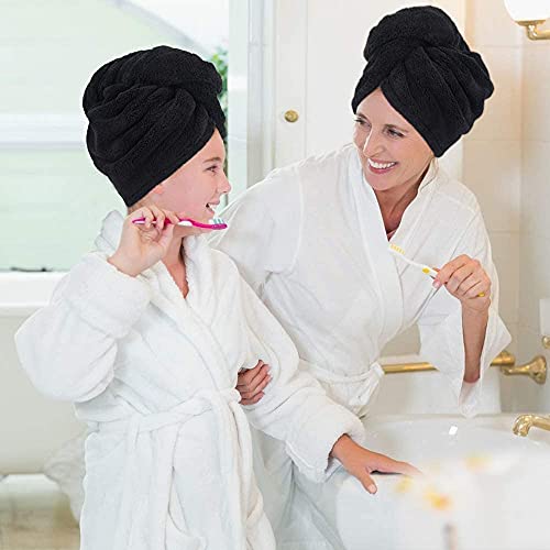 SINLAND Microfiber Hair Drying Cap 3 Pack Black