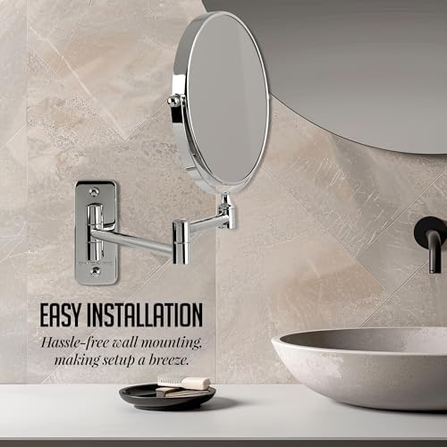 OVENTE 7 Wall Mirror with 1X10X Magnification and 360 Swivel