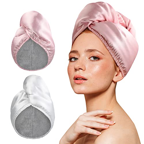 YoulerTex 2Pack Microfiber Hair Towel Wrap Turban for Women Girls