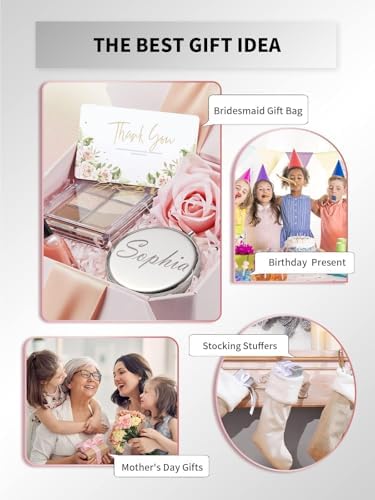 Compact Double-Sided Mirror for Purse with 1X2X Magnification