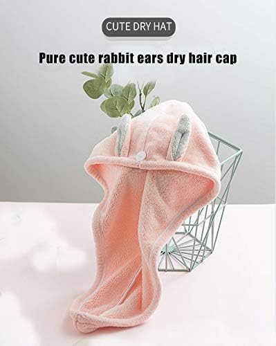 Hair Towel Wrap with Button 2 Pack Microfiber Drying Towel
