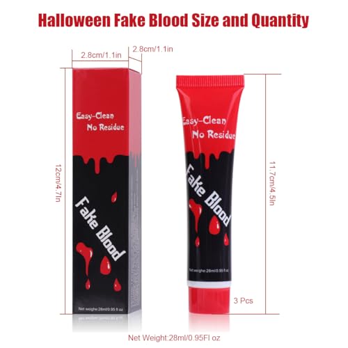 Wenrny Halloween Blood Makeup Kit 3 Pcs
