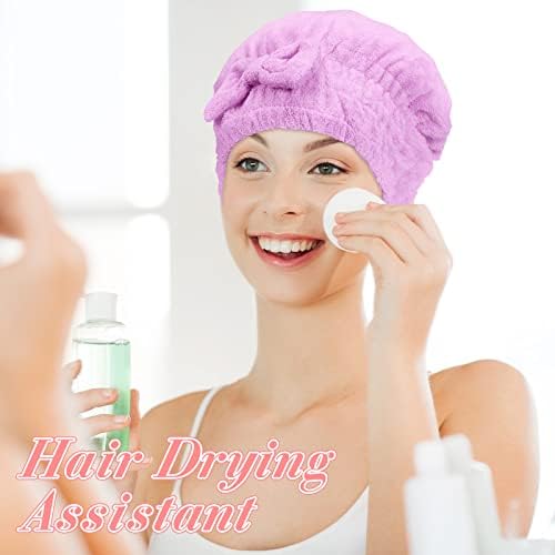 Sureio 4 Pcs Microfiber Hair Drying Towels