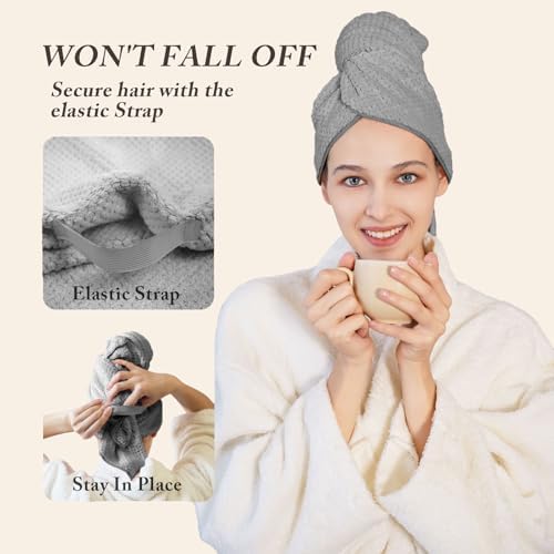 Wuwahold Microfiber Hair Towels Set 2 Pack