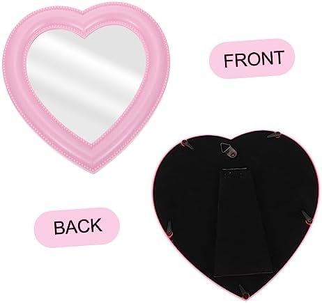 PRETYZOOM Heart Shaped Desktop Makeup Mirror Dual Use Wall Mounted