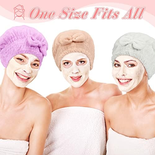 Sureio 4 Pcs Microfiber Hair Drying Towels