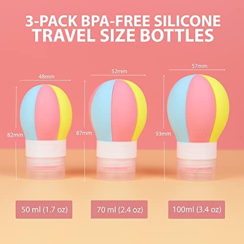 Primo Lines 3-Piece Hot Air Balloon Travel Bottles Set