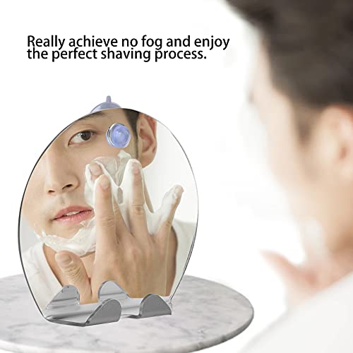 Fogless Round Shower Mirror with Suction Hook