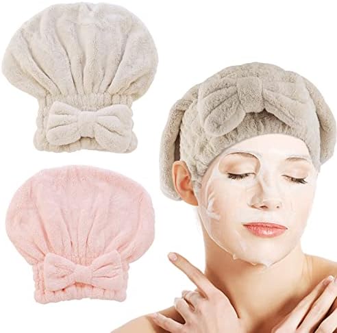 AEVBSOY 2 Pack Microfiber Hair Drying Caps for Women
