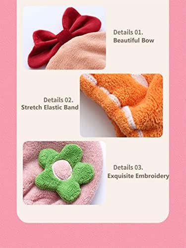 Foyadi Hair Drying Towel for Kids Girls with Cute Cartoon Design