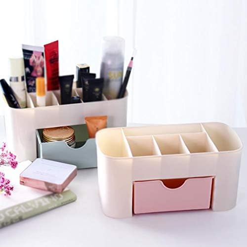 BCDlily Cosmetic Organizer with Drawer and Compartments Pink 1