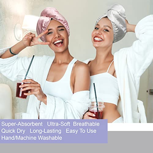 YoulerTex 2Pack Microfiber Hair Towel Wrap Turban for Women Girls