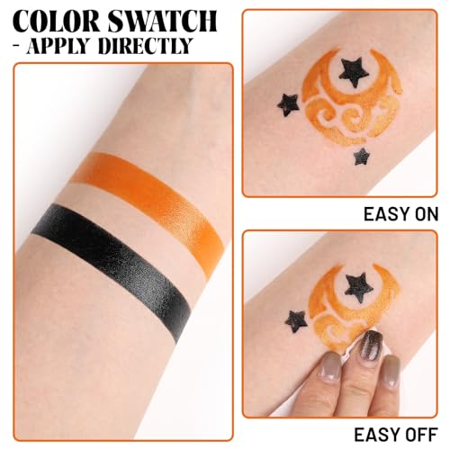 BOBISUKA Pumpkin Face Paint Halloween Makeup Kit for Kids Adults