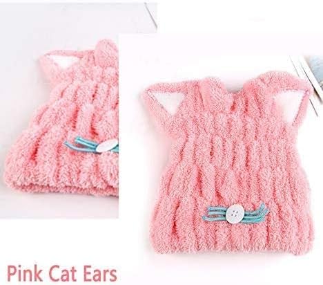 2Pcs Cat Microfiber Hair Drying Towel Wrap for Kids