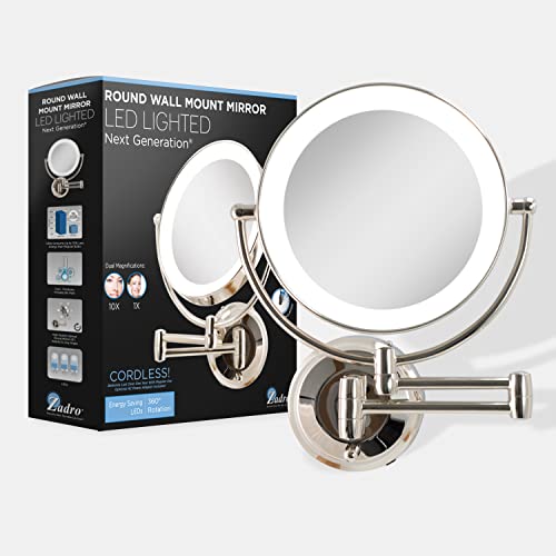 Zadro 11 LED Wall Mirror 10X1X Dual-Sided