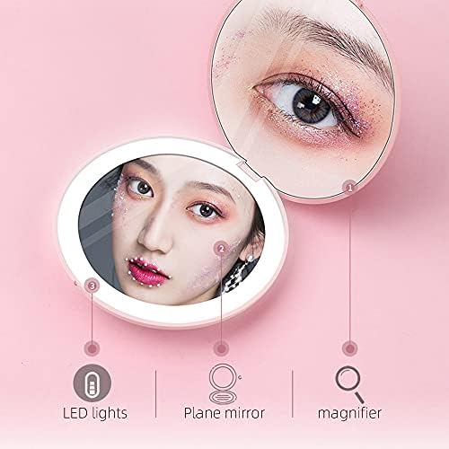 HengJuLe Makeup Mirror with LED Light and Magnifying Glass