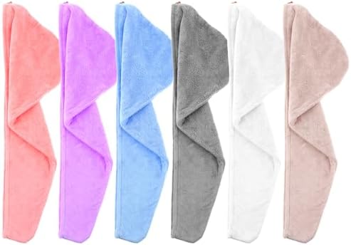 MAQUITA 6pcs Microfiber Hair Drying Towels 24x60cm