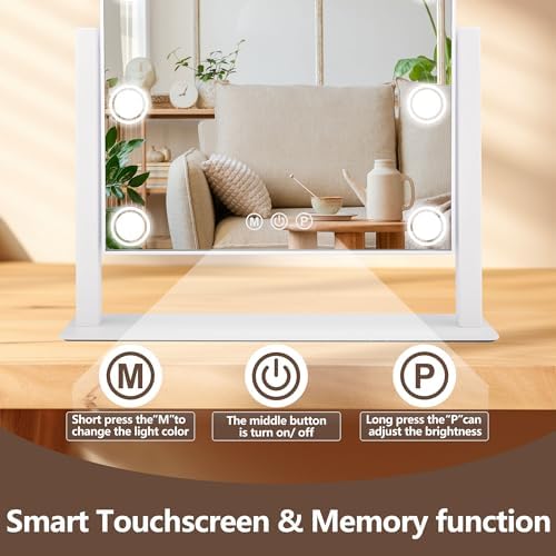 SLIMOON 14x12 Lighted Makeup Mirror with 9 LED Bulbs and 10X Magnification