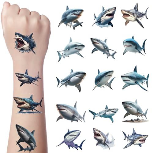 JoyfulGlam Shark Temporary Tattoo Stickers for Kids