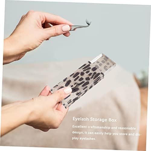 Glitter Eyelash Holder Leopard Design Cosmetic Case