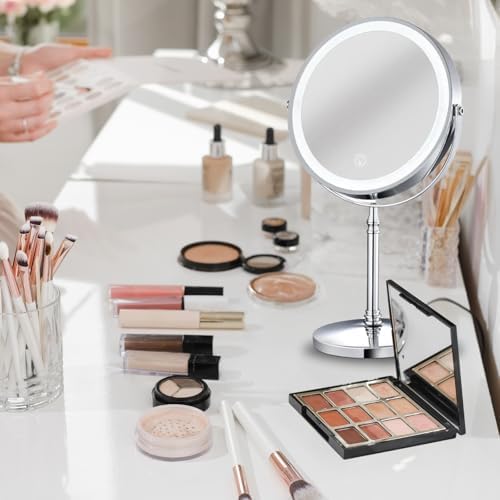 10X Magnifying Makeup Mirror with LED Lights and Touchless Sensor