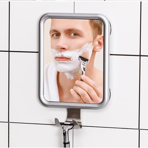 Brrnoo Fogless Mirror with Suction Cups and Hooks