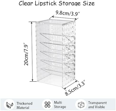 Himilucky Clear Lipstick Holder Stand with 6 Zones