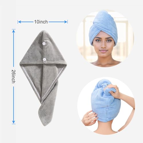 2 Pack Women Microfiber Hair Drying Towel Wrap