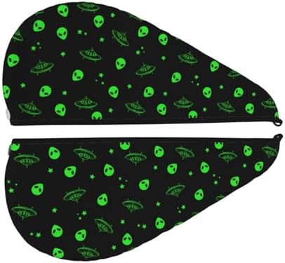Galaxy Alien Hair Towel Wrap for Men Women Curly Long Thick Hair