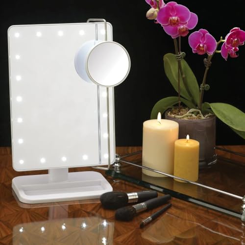 Jerdon 8x11 Lighted Vanity Mirror with 10X Magnification