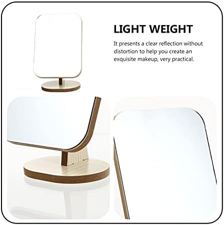 JOEBO Wooden Rotating Desktop Makeup Mirror