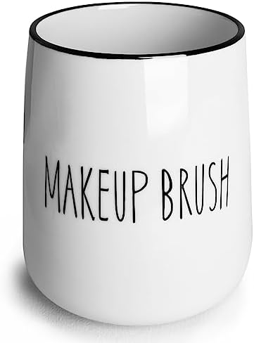 LEETOYI Ceramic Makeup Brush Holder White