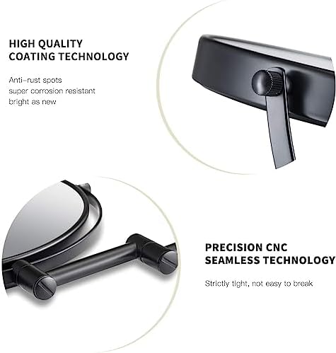 Gecious Double Sided Wall Mirror 10X Magnification Matte Black