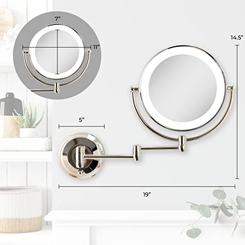 Zadro 11 LED Wall Mirror 10X1X Dual-Sided