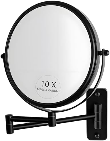 JANEEVA 8 Inch Wall Mounted Makeup Mirror with 360 Extendable Arm