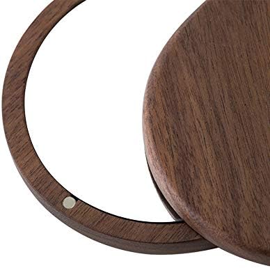 VinAmy Portable Makeup Mirror with Peach Wood Frame