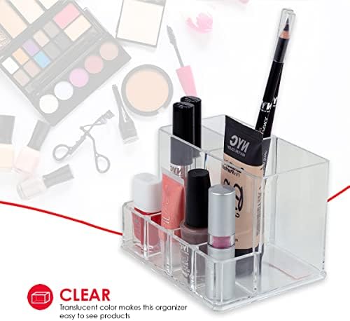 Home Basics Clear Shatter-Resistant Makeup Organizer