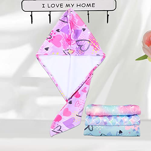 RETON 4 Pack Microfiber Hair Towels for Kids Girls Women