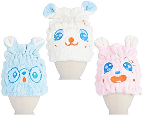 HOPESHINE Microfiber Hair Towel Wrap 3-Pack for Kids 1
