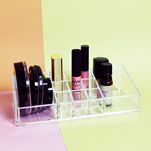 Ikee Design Cosmetic Tray with 2 Large Compartments and 9 Lipstick Holders 1