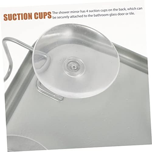 Fogless Shower Mirror with Suction Cups and Hook 1