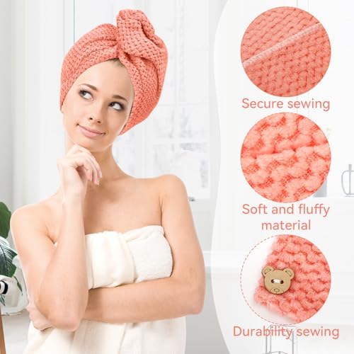 5-Pack Microfiber Hair Towel Wrap for Women 1