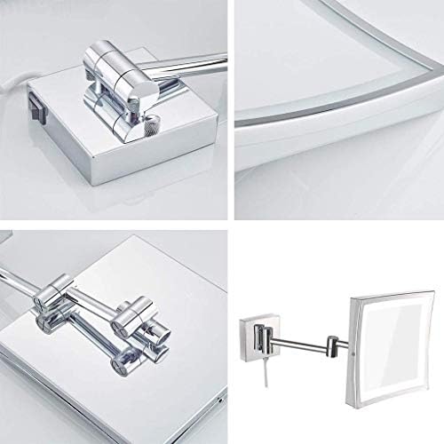 DEIHGE Makeup Mirror 3X Magnification Wall Mounted LED Lighted Vanity Mirror