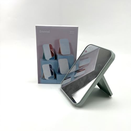 Emnrod Portable Folding Makeup Mirror with Stand Green