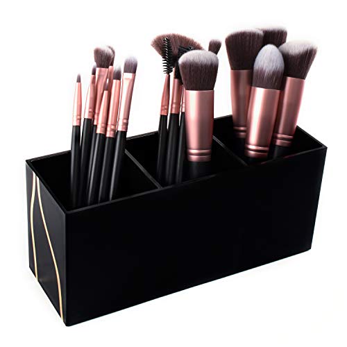 Super Z Outlet 3 Slot Makeup Display Case Black Gold