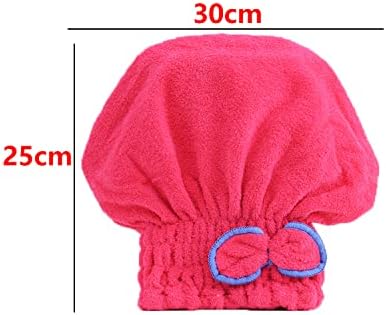 JIEOU Microfiber Hair Drying Cap 3 Packs Red Pink Yellow