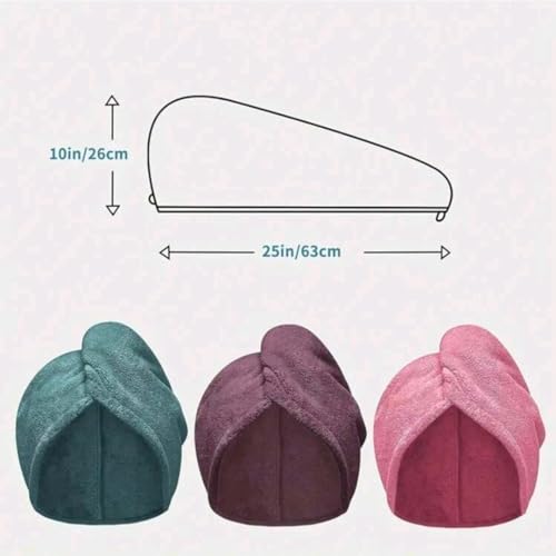 3-Pack Microfiber Hair Towel Wrap Quick Dry Turban