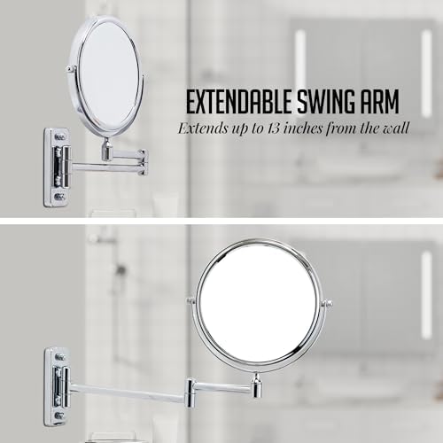 OVENTE 7 Wall Mirror with 1X10X Magnification and 360 Swivel